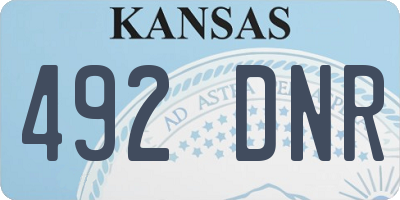 KS license plate 492DNR