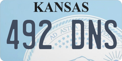 KS license plate 492DNS