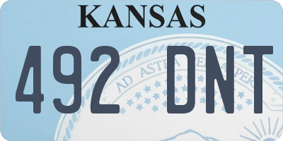 KS license plate 492DNT