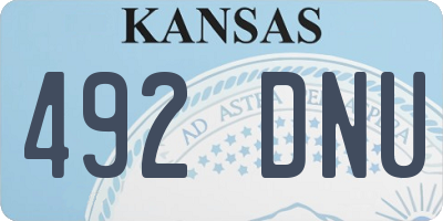 KS license plate 492DNU