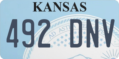 KS license plate 492DNV