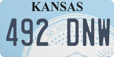 KS license plate 492DNW