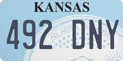 KS license plate 492DNY