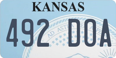 KS license plate 492DOA