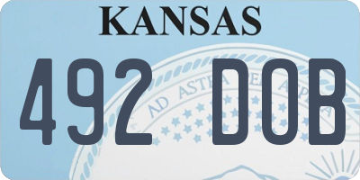 KS license plate 492DOB