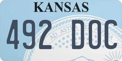 KS license plate 492DOC