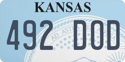KS license plate 492DOD
