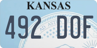 KS license plate 492DOF