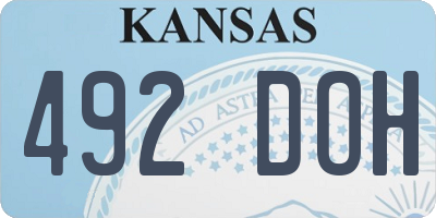 KS license plate 492DOH
