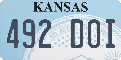 KS license plate 492DOI