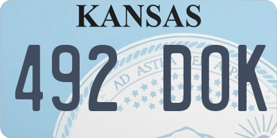 KS license plate 492DOK