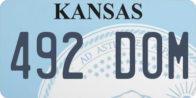 KS license plate 492DOM