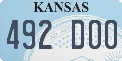 KS license plate 492DOO