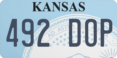 KS license plate 492DOP