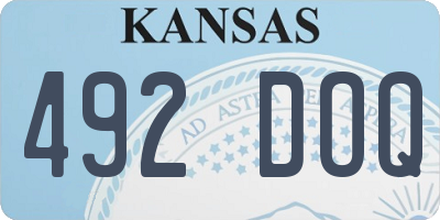 KS license plate 492DOQ