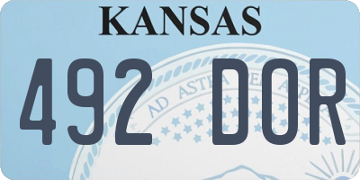KS license plate 492DOR