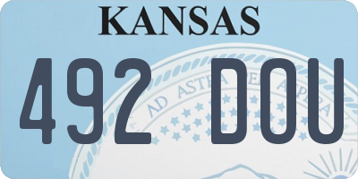 KS license plate 492DOU