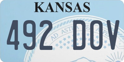 KS license plate 492DOV