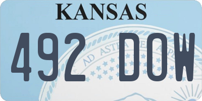 KS license plate 492DOW