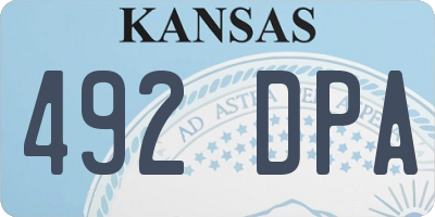 KS license plate 492DPA