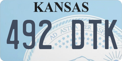 KS license plate 492DTK