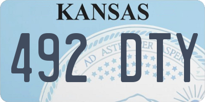 KS license plate 492DTY