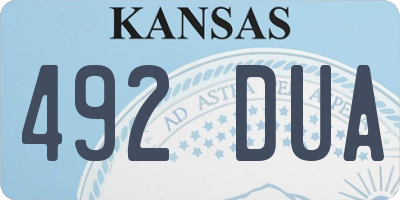 KS license plate 492DUA