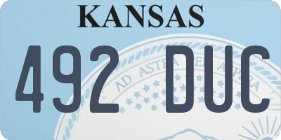 KS license plate 492DUC