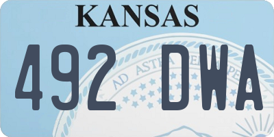 KS license plate 492DWA