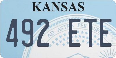 KS license plate 492ETE
