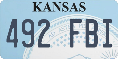 KS license plate 492FBI
