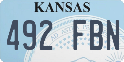 KS license plate 492FBN