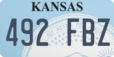 KS license plate 492FBZ