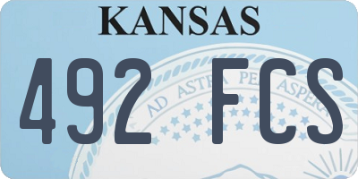 KS license plate 492FCS