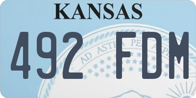 KS license plate 492FDM