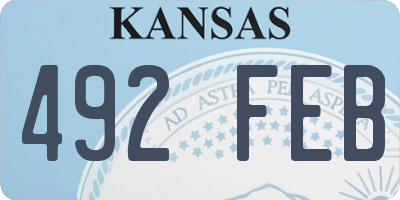 KS license plate 492FEB