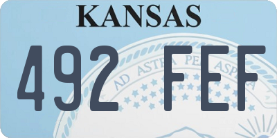 KS license plate 492FEF