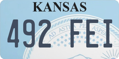 KS license plate 492FEI