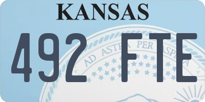KS license plate 492FTE