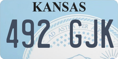 KS license plate 492GJK