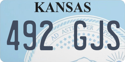 KS license plate 492GJS
