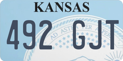 KS license plate 492GJT