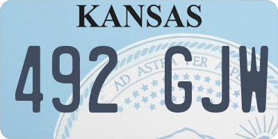 KS license plate 492GJW