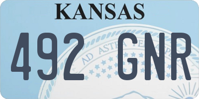 KS license plate 492GNR