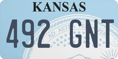 KS license plate 492GNT