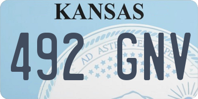 KS license plate 492GNV