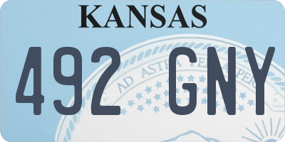 KS license plate 492GNY