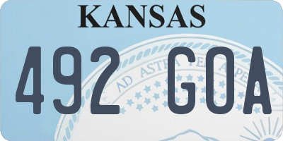 KS license plate 492GOA