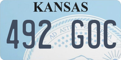 KS license plate 492GOC
