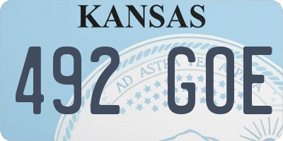 KS license plate 492GOE